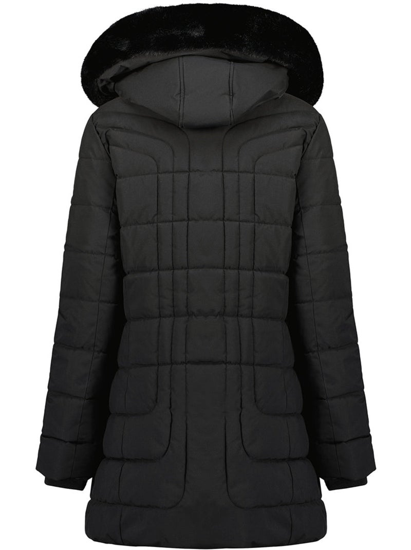 Parka larga con capucha de piel sintética braceleak – canadian peak Negro - Kiabi
