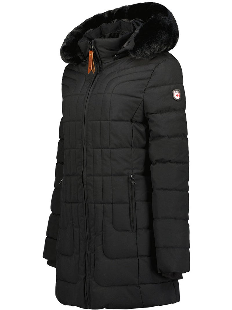 Parka larga con capucha de piel sintética braceleak – canadian peak Negro - Kiabi