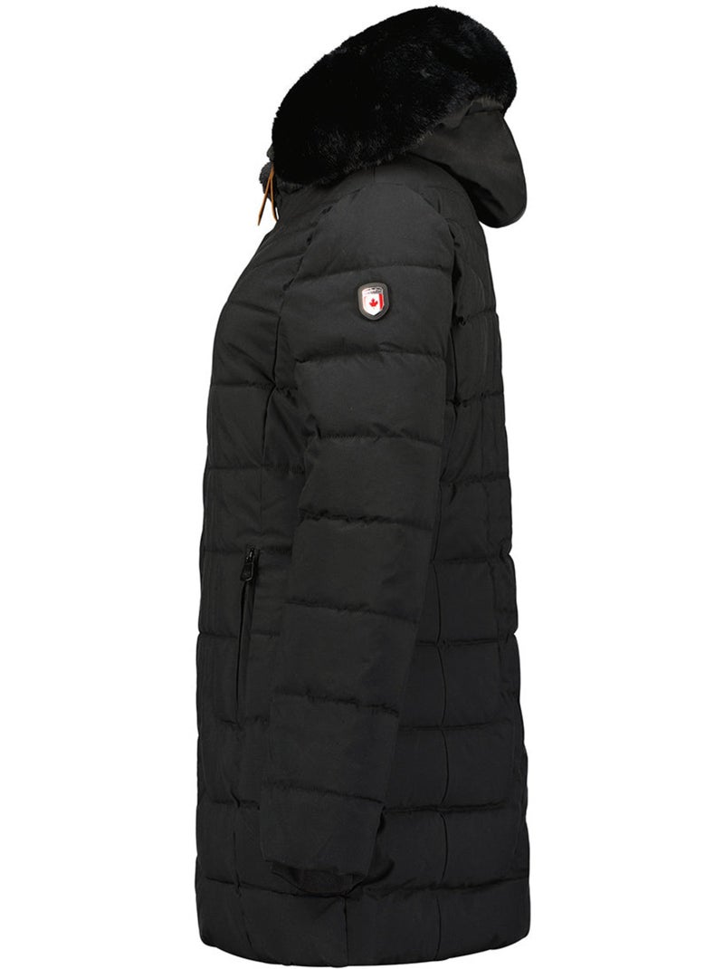 Parka larga con capucha de piel sintética braceleak – canadian peak Negro - Kiabi