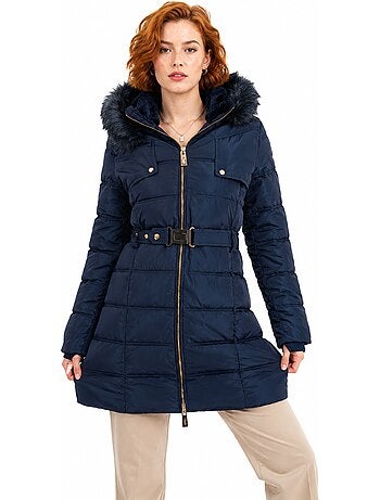 Parka larga con capucha de piel sintética diamentereak – canadian peak