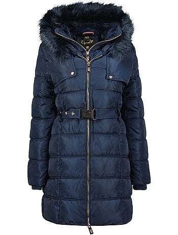 Parka larga con capucha de piel sintética diamentereak – canadian peak
