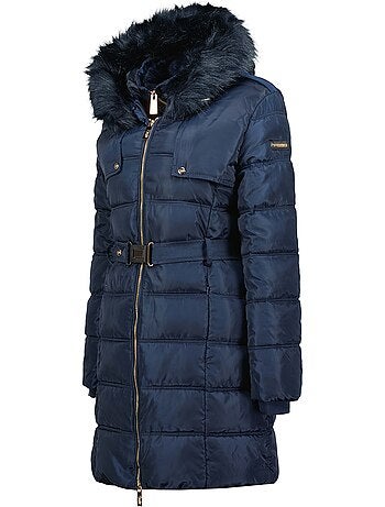 Parka larga con capucha de piel sintética diamentereak – canadian peak