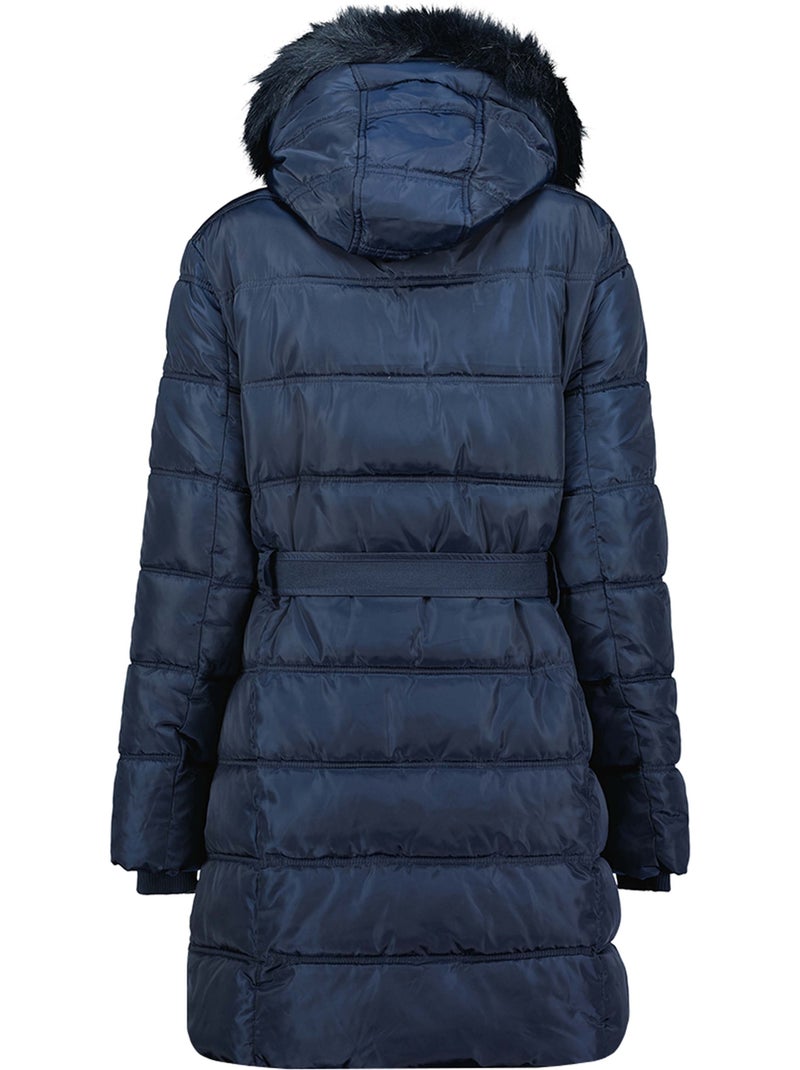 Parka larga con capucha de piel sintética diamentereak – canadian peak Azul marino - Kiabi