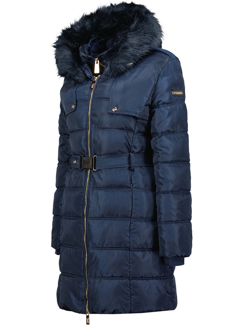 Parka larga con capucha de piel sintética diamentereak – canadian peak Azul marino - Kiabi