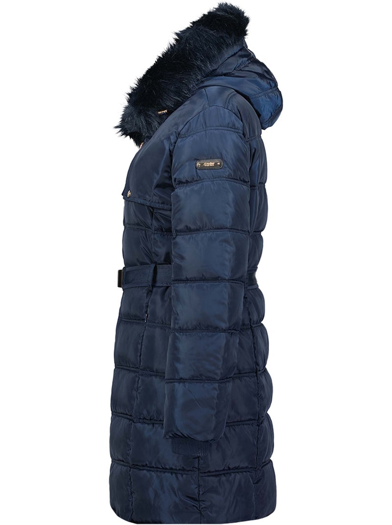 Parka larga con capucha de piel sintética diamentereak – canadian peak Azul marino - Kiabi