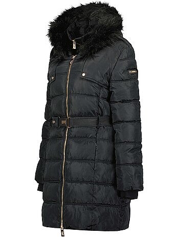 Parka larga con capucha de piel sintética diamentereak – canadian peak