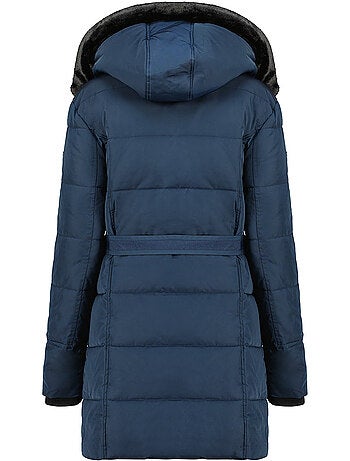 Parka larga con capucha desmontable de piel sintética bettineak – canadian peak