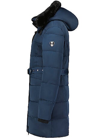 Parka larga con capucha desmontable de piel sintética bettineak – canadian peak