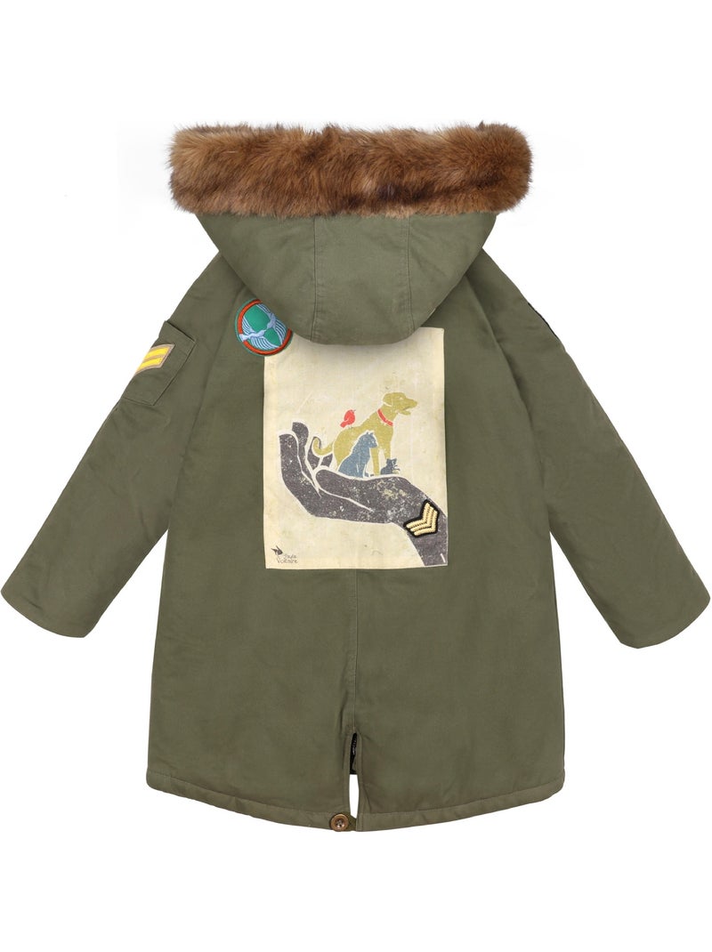 Parka Larga con Capucha | Niña 2-16 Años | ROCK & LOVE Caqui - Kiabi
