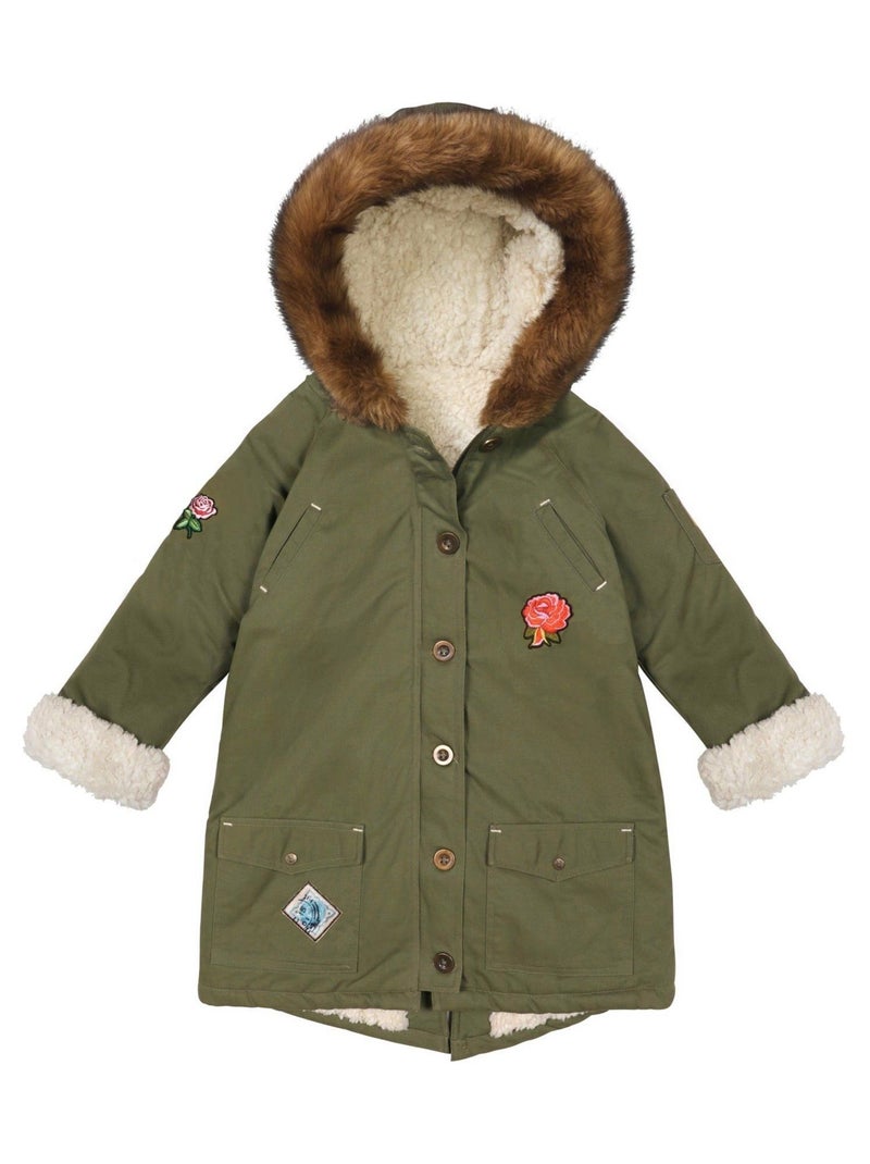 Parka Larga con Capucha | Niña 2-16 Años | ROCK & LOVE Caqui - Kiabi