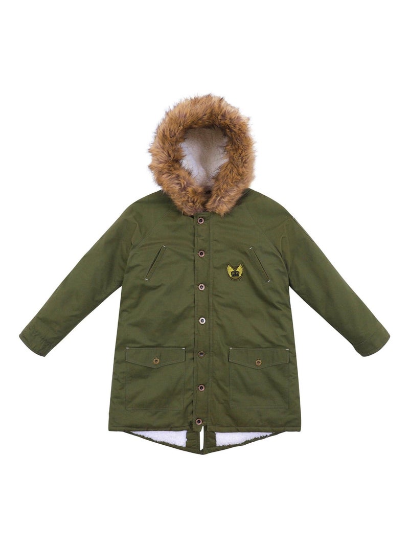 Parka larga con capucha | Niña y niño | ROCK & PEACE Caqui - Kiabi
