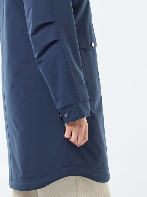 Parka larga con capucha y forro efecto borreguito - Kiabi