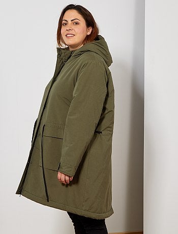 Parka larga con forro de pelo sintético - Kiabi