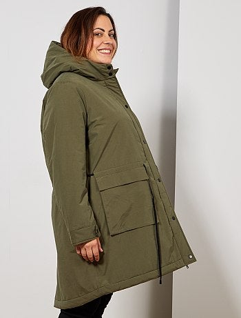 Parka larga con forro de pelo sintético - Kiabi