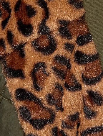 Parka larga con forro de pelo sintético - Kiabi