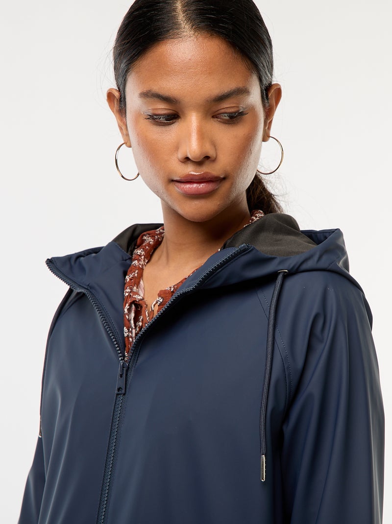 Parka larga hidrófuga con capucha Azul - Kiabi