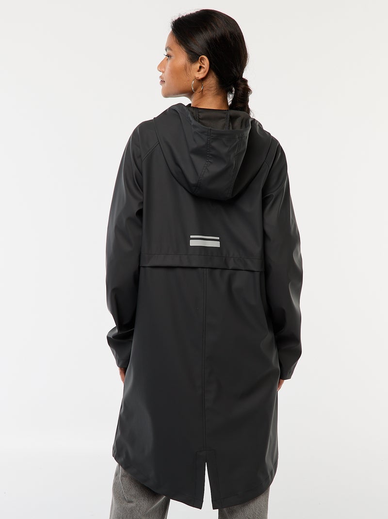 Parka larga hidrófuga con capucha Negro - Kiabi