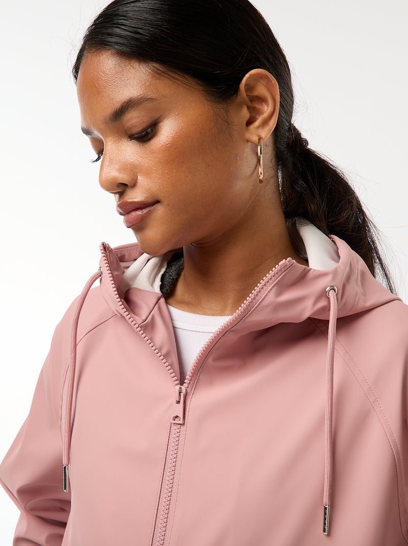Parka larga hidrófuga con capucha Rosa - Kiabi