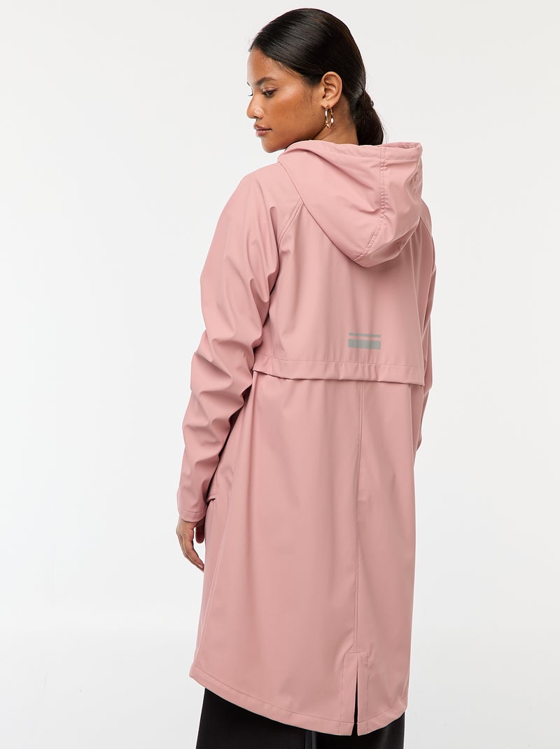Parka larga hidrófuga con capucha Rosa - Kiabi