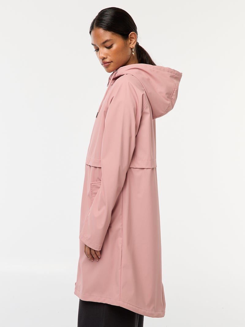 Parka larga hidrófuga con capucha Rosa - Kiabi