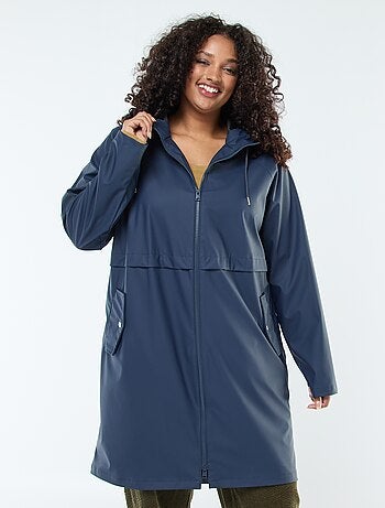 Parka larga impermeable con detalles reflectantes