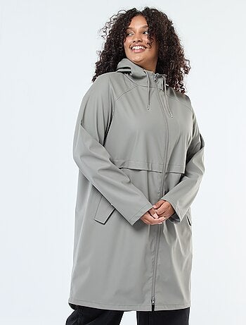 Parka larga impermeable con detalles reflectantes