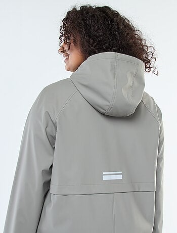 Parka larga impermeable con detalles reflectantes