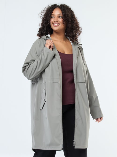 Parka larga impermeable con detalles reflectantes - Kiabi