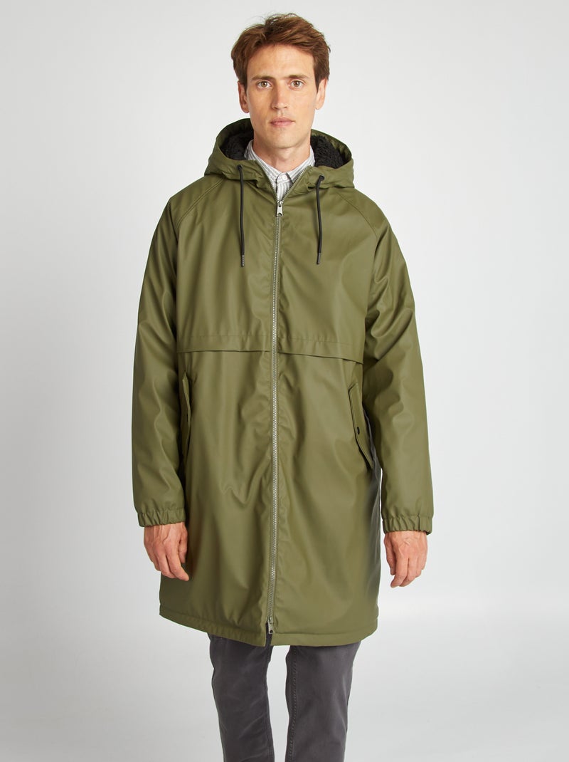 Parka larga impermeable con interior forrado VERDE - Kiabi