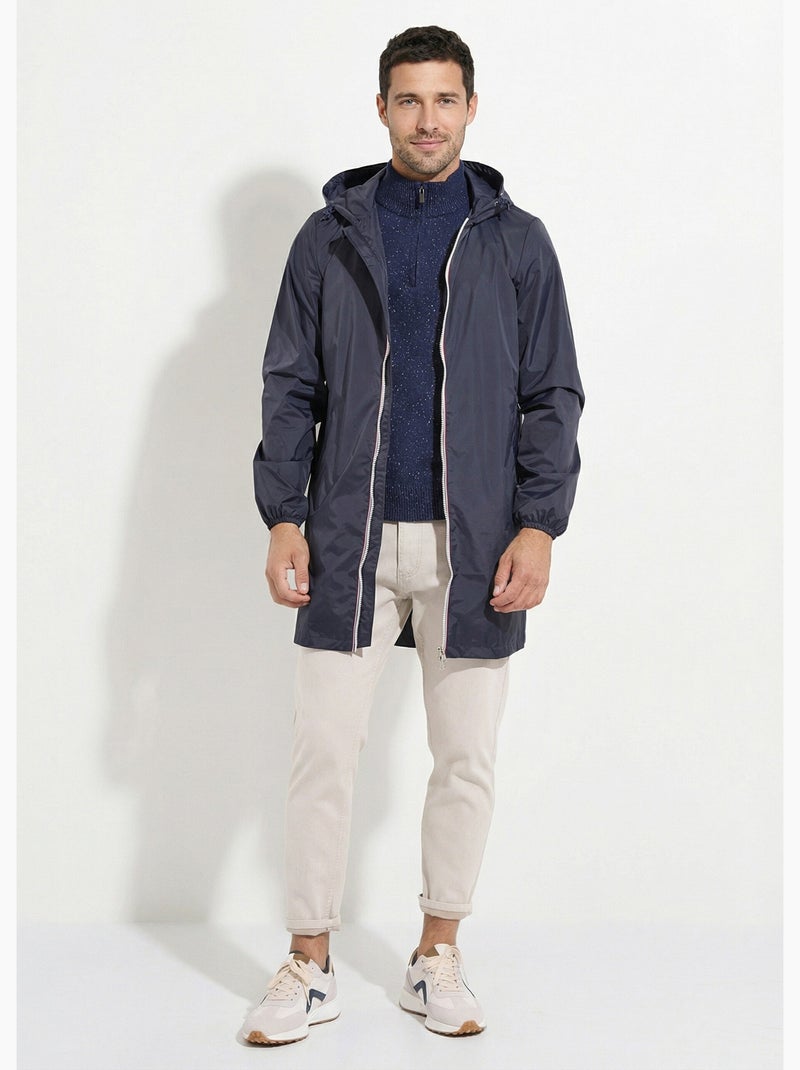 Parka larga impermeable de moda - AFIBEL Azul marino - Kiabi