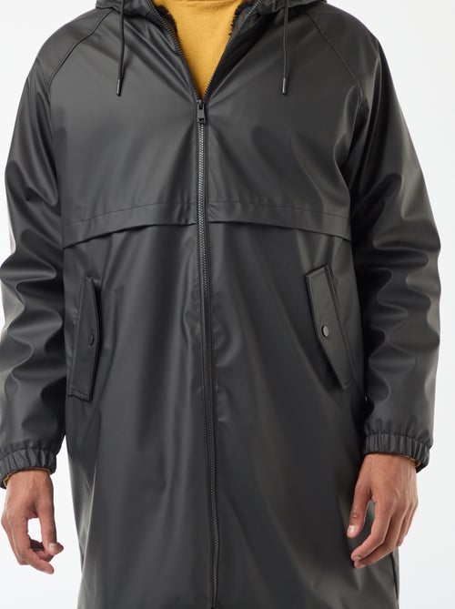 Parka larga repelente al agua con capucha y forro cálido - Kiabi