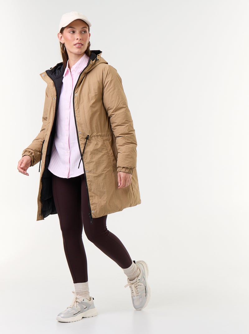 Parka larga reversible Beige - Kiabi