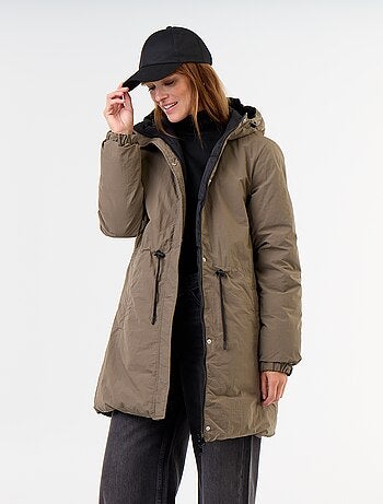 Parka larga reversible