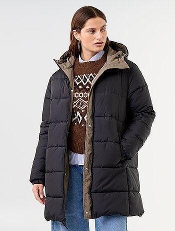 Parka larga reversible