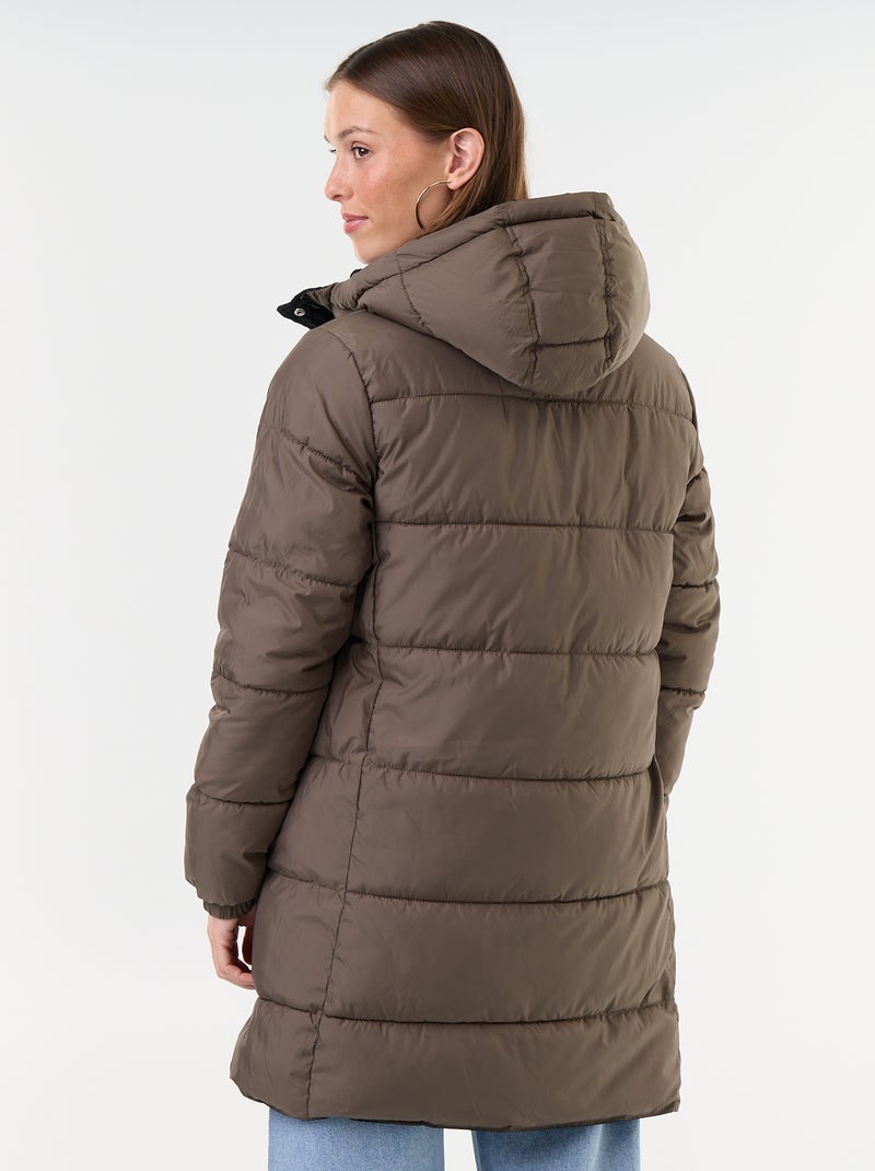 Parka larga reversible Negro - Kiabi