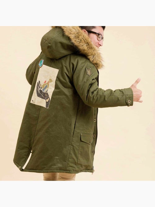Parka larga verde caqui para hombre | ROCK & PEACE - Kiabi
