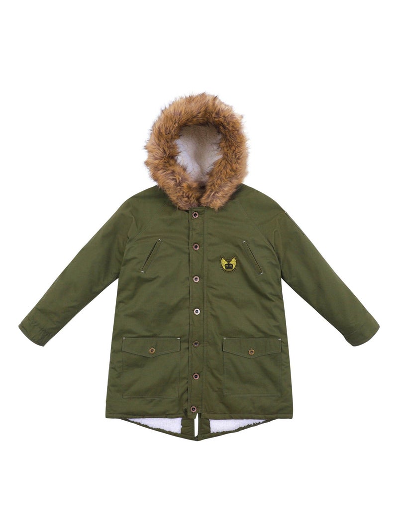 Parka larga verde caqui para hombre | ROCK & PEACE Caqui - Kiabi
