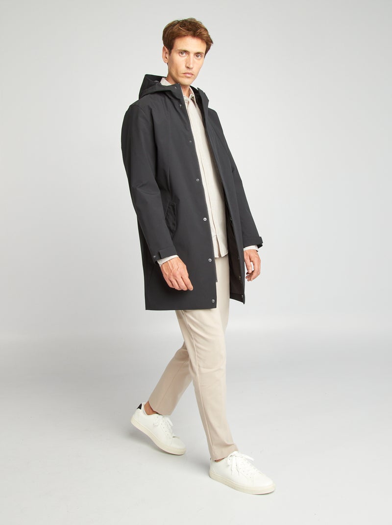 Parka ligera con capucha negro - Kiabi