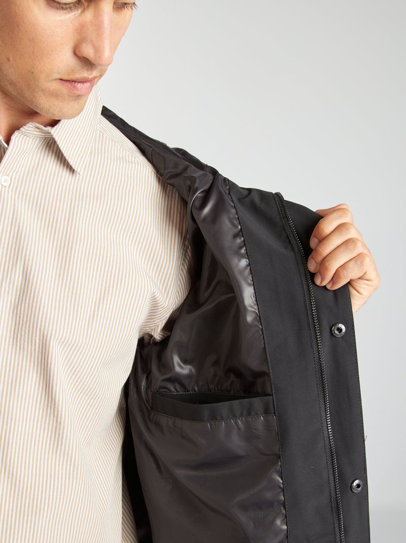 Parka ligera con capucha negro - Kiabi