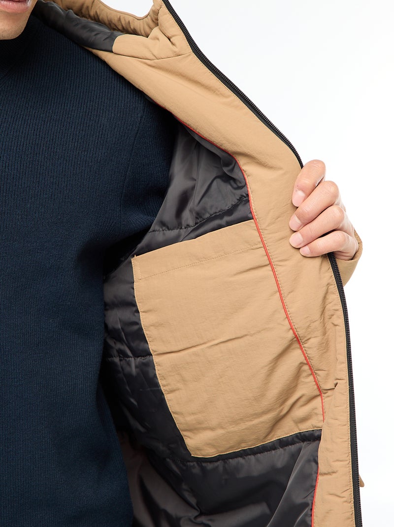 Parka ligera con capucha repelente al agua Beige - Kiabi