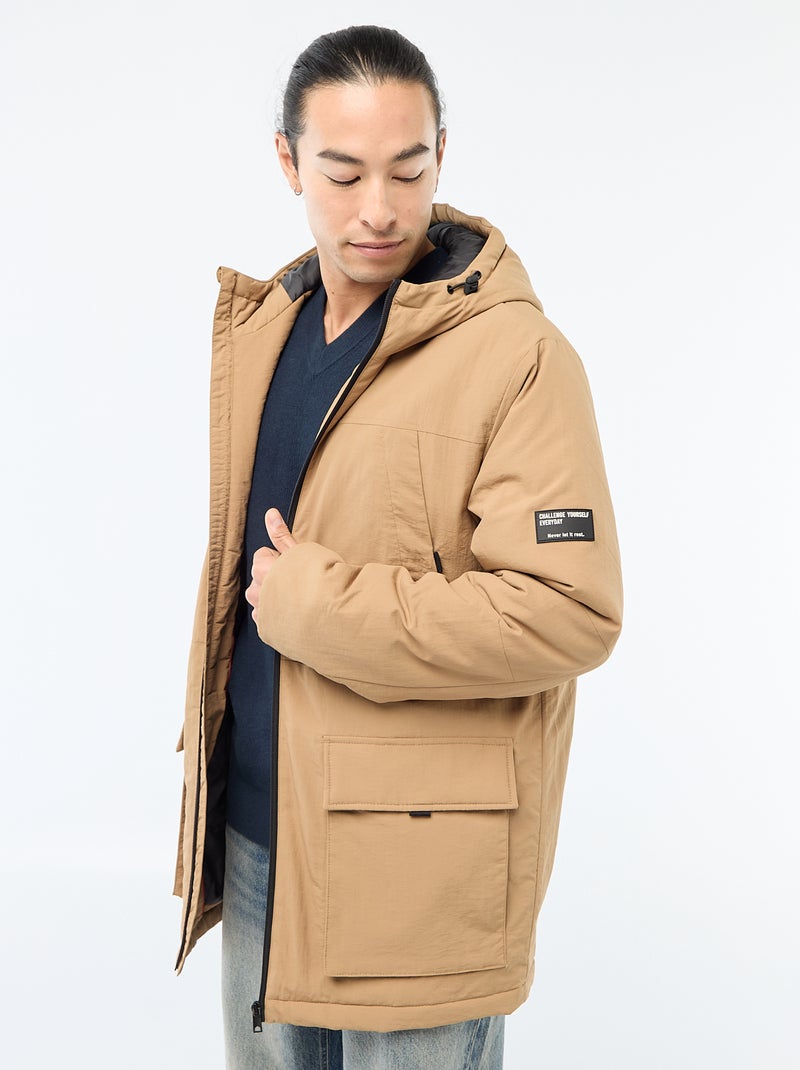 Parka ligera con capucha repelente al agua Beige - Kiabi