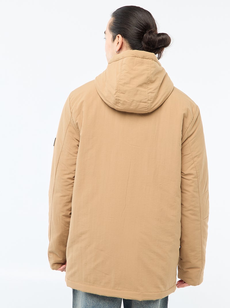 Parka ligera con capucha repelente al agua Beige - Kiabi