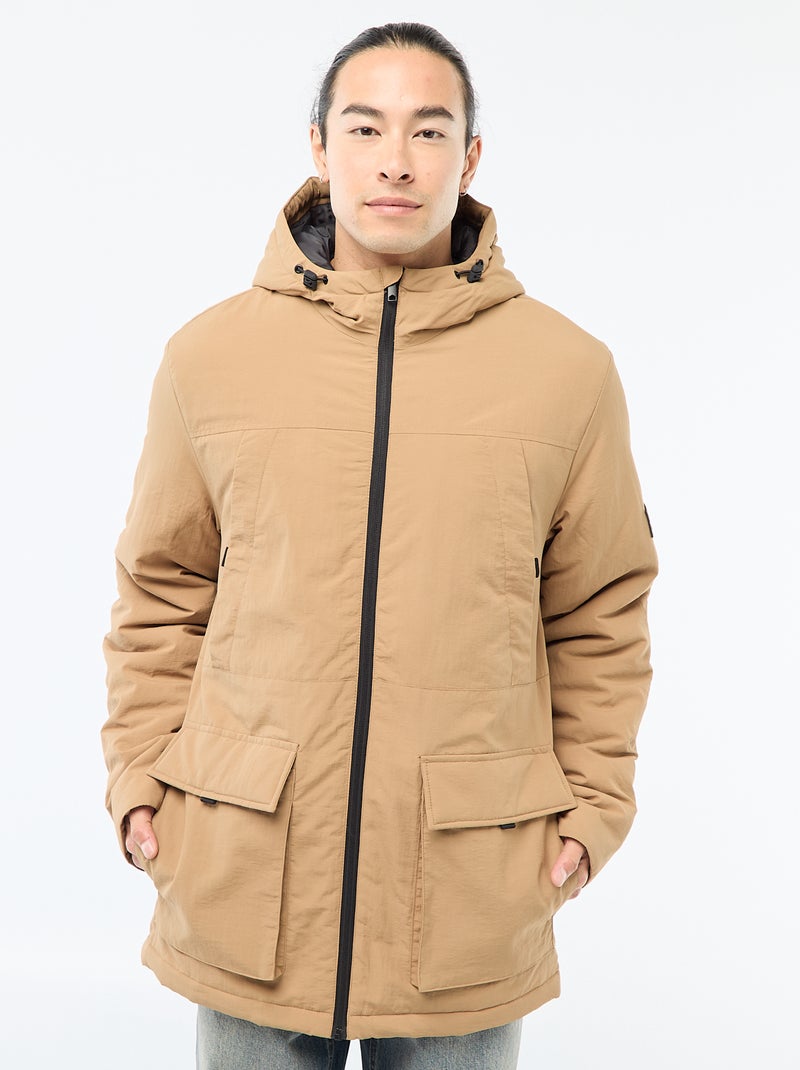 Parka ligera con capucha repelente al agua Beige - Kiabi