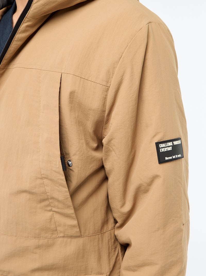 Parka ligera con capucha repelente al agua Beige - Kiabi
