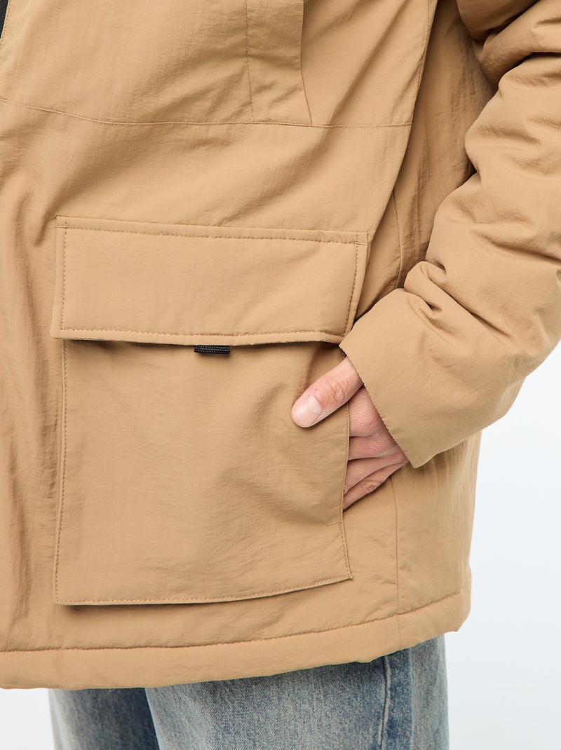 Parka ligera con capucha repelente al agua Beige - Kiabi
