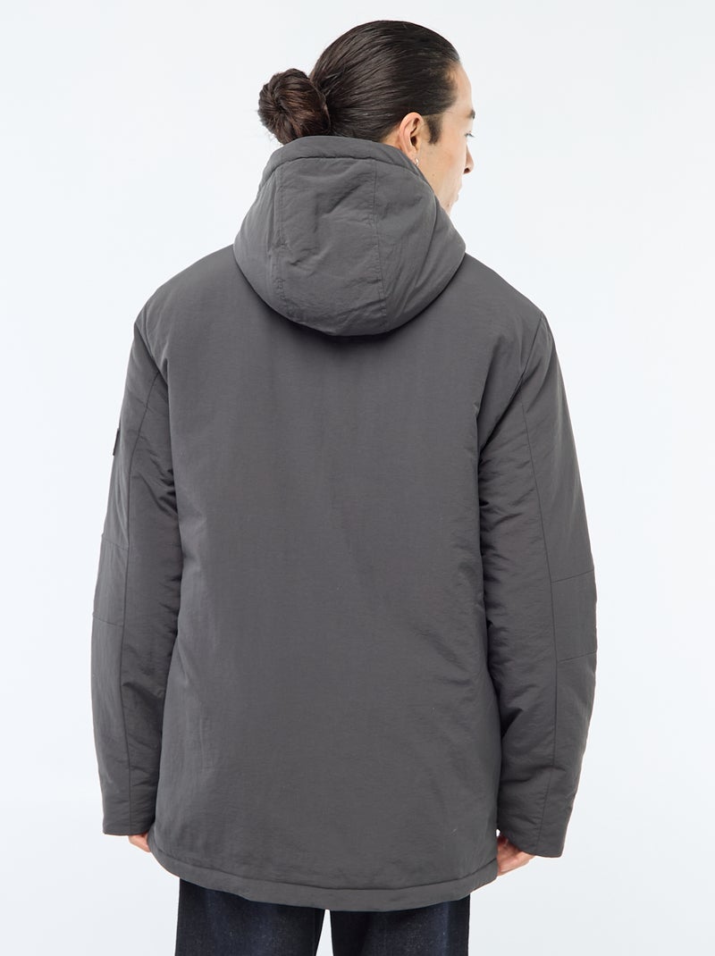 Parka ligera con capucha repelente al agua Negro - Kiabi