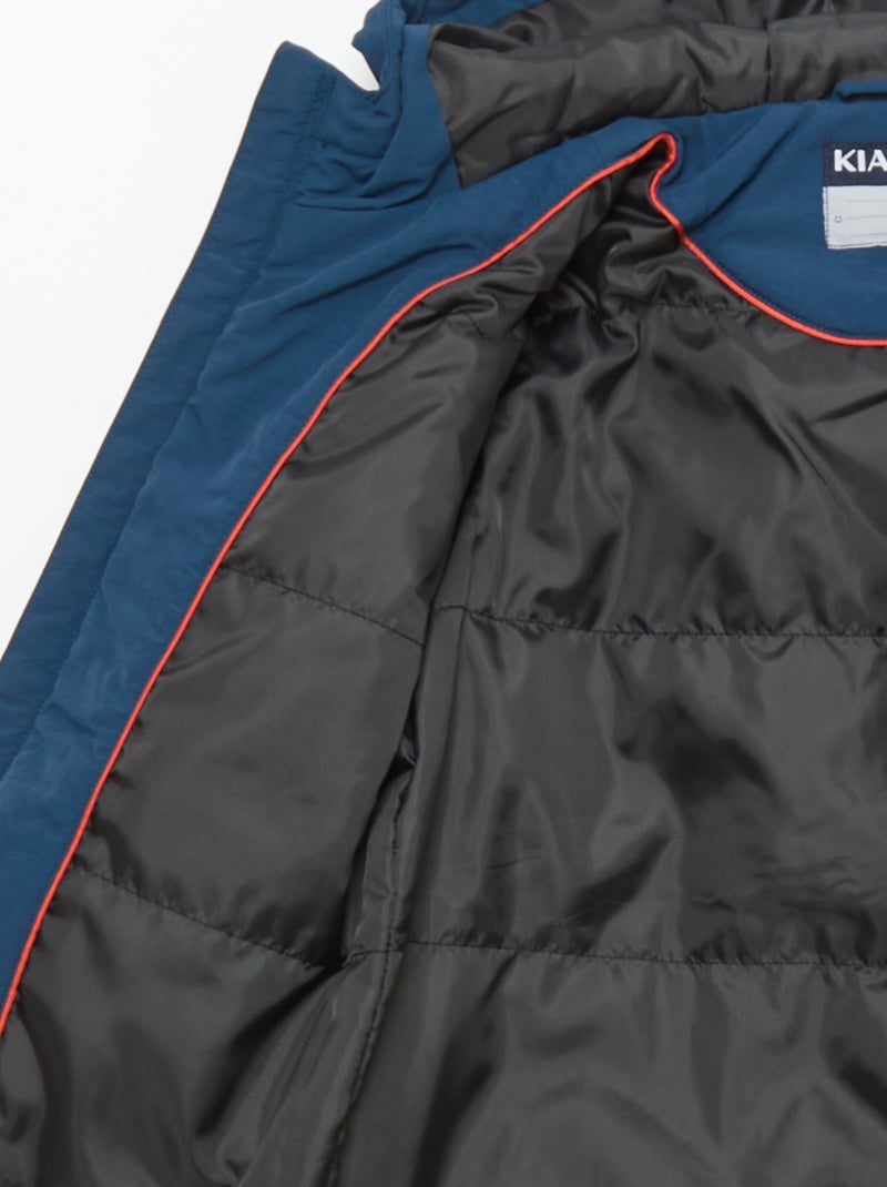 Parka ligera con capucha y 2 bolsillos fuelle con solapa Azul - Kiabi