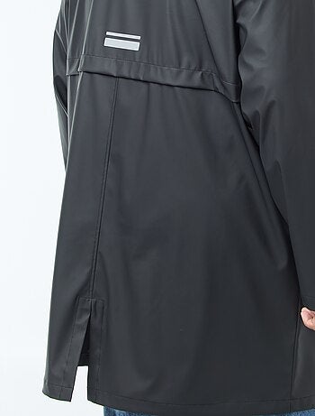 Parka lisa larga e hidrófuga con capucha