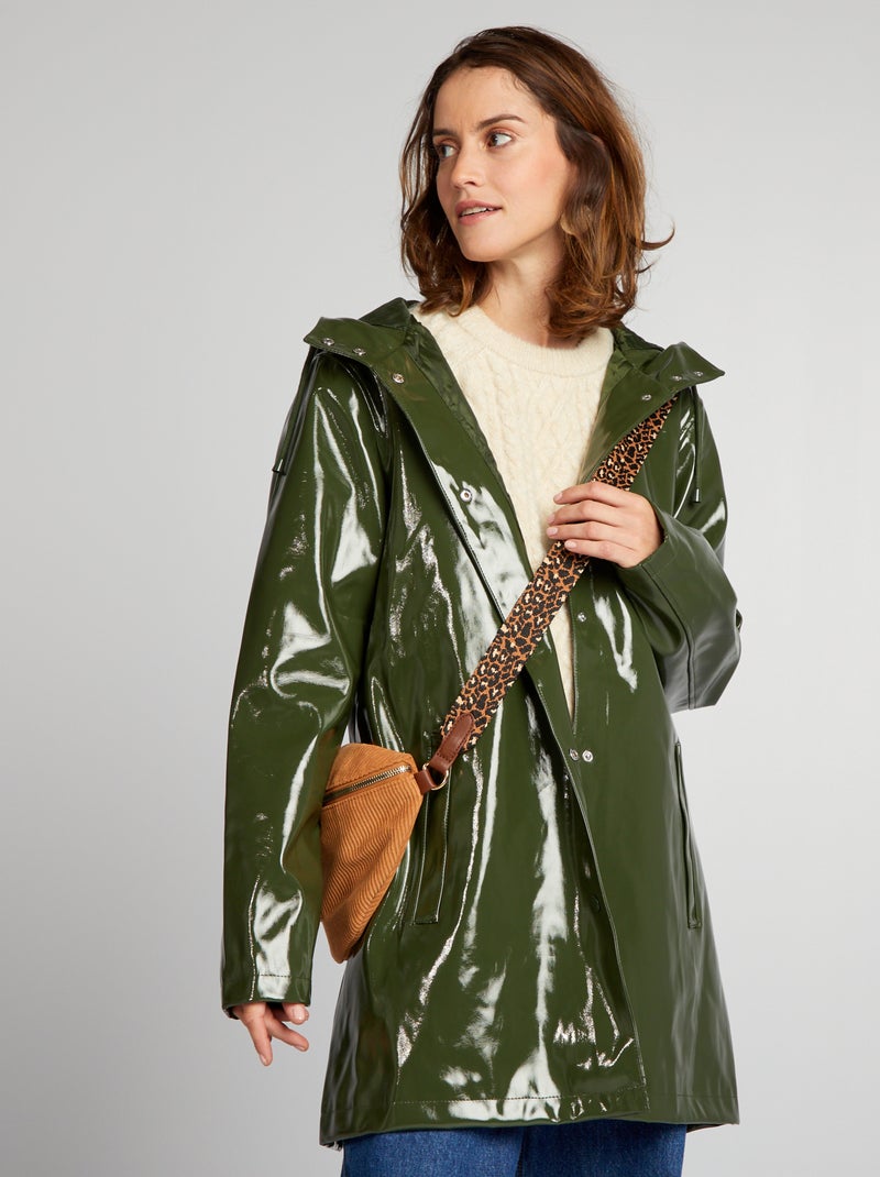 Parka midi de vinilo VERDE - Kiabi