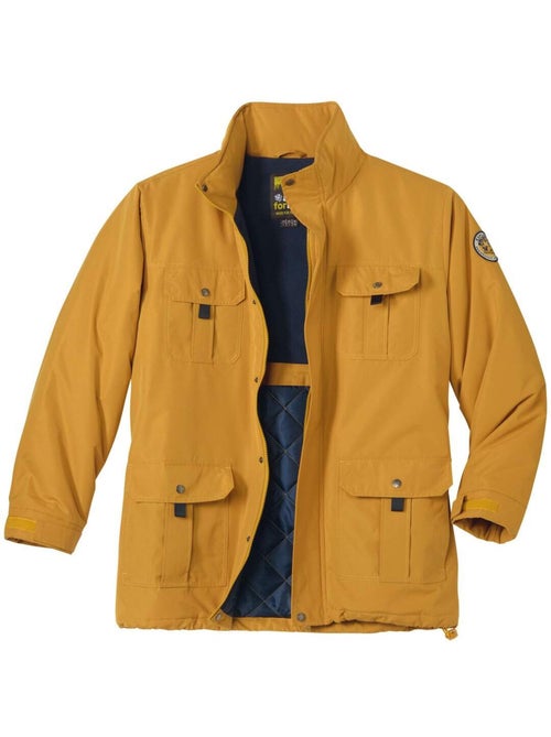 Parka multibolsillos de microfibra con cuello alto y capucha integrada - Kiabi Parka multibolsillos de microfibra con cuello alto y capucha integrada - Kiabi